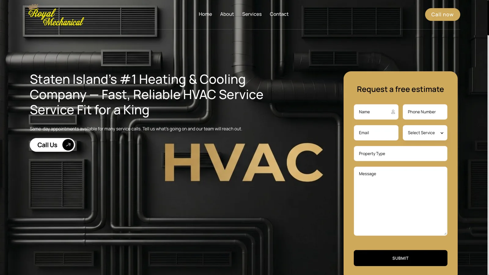 Royal Mechanical website, built by Insight Media